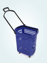 Shopping basket tie rod pulley storage basket portable toughness strong toughness not easy to break wheels durable wear-resistant shopping portable