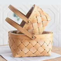Flower basket Rattan woven hand flower arrangement basket flower girl grass weaving living room flower arrangement flower basket bamboo small basket