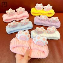 Korea ins face wash hair band fresh cute plush bow Hairband rabbit ears cat ear hair band hair band