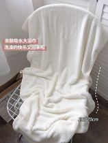 Three sets of radish pure color water-absorbing and bathing womens thin grid shedding speed towels can be worn and wrapped in household