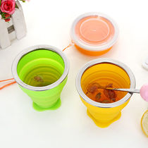 Mini silicone foldable cup travel mouthwash Cup outdoor business trip portable Sports Cup high temperature resistant telescopic Cup