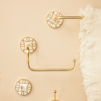 Light luxury brass retro shell perforated non-perforated clothes hook hook porch toilet clothes hook towel hook