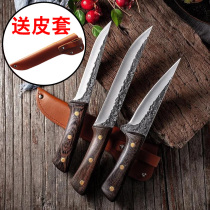 Forged and slapped Bone Knife Butcher Knife Slaughter Pig Cutter German Craft Handmade Straight Knife Vanguard Quick Manganese Steel Butcher Kitchen Knife