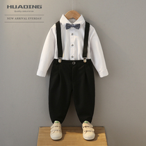 Flower boy dress suit spring and autumn baby childrens host piano performance suit small suit British style