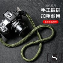 Handmade umbrella rope braided camera strap suitable for Canon Sony A7R4 A7C A6400 micro single Fuji shoulder strap rope