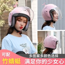 Electric battery car helmet gray men and women winter four seasons universal half helmet light cute Korean warm helmet