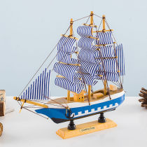Mediterranean style solid wood sailboat ornaments ornaments creative ship model crafts boat pirate ship pirate ship partition decoration