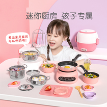 Mini kitchen genuine cooking full range of cooking toys girls over home Childrens nets Red small cookware suit birthday present