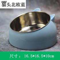 Pet cat bowl Dog bowl Ceramic dog bowl Cat food bowl Water bowl Double bowl Large dog anti-knock protection spine cat