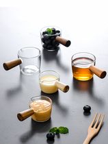 Milk cup sauce dish coffee appliance small milk jug milk jug with handle Japanese glass belt handle mini milk pot