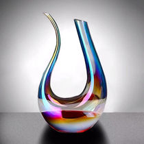 Color lead-free crystal decanter U-shaped waking pot quick wine dispenser household wine glass set wine bottle