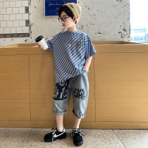 Boomer Boy Summer Short Sleeve Slim Fit Suit 2022 New Kid Handsome Cool Boy Clothing Summer Dress Trendy CUHK Boy
