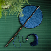 Screen Moon Real Silk Hand Floro Group Fan China Wind Long Flow Suhan Clothes Curly Lengthened Handle Folding Waist Fan