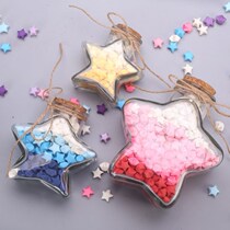 Star bottle large five-star wishing bottle floating bottle transparent glass bottle lucky star bottle Tanabata gift