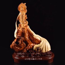 Taihang cliff root carving root art ornaments aging materials carving Guanyin birthday star Dharma Maitreya living room home crafts
