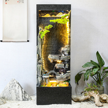 Water curtain wall Chinese running water fountain waterscape Villa living room balcony screen lucky wind water wheel rockery fish pond ornaments