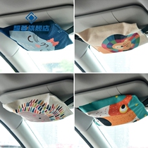 Car tissue box ins pumping box storage fabric tissue bag chair back hanging sun visor tissue set strap