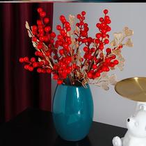 Air conditioning cabinet on top of the fridge is suitable for the bedroom pendulum with flower-dried flower bouquet living-room furnishing with vases in the middle 