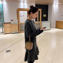2021 autumn and winter new womens temperament sweater skirt with fishtail skirt small fragrant wind bottoming knitted dress