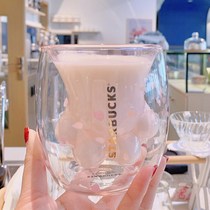 Glass cherry blossom Cup double-layer Cup heat insulation cup juice cup Milk Cup couple Cup high temperature tremble sound same coffee cup