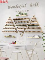 Manicure shop wrought iron nail nail polish shelf nail polish shelf display rack wall triangle rack