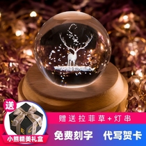 Italy gift wooden music box for girls children gift elk birthday music box crystal ball music box yk