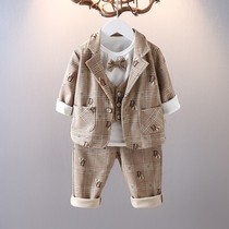 Mens treasure one year old dress suit summer handsome child spring dress baby three piece set Spring and Autumn dress tide