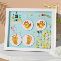  Baby full moon memorial hand and foot print mud Memorial photo frame 100 days memorial hand and foot print mud Hand and foot print souvenir 100 days
