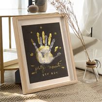  Couple handprint photo frame diy souvenir Baby full moon Baby hand and foot footprints mud hand mold Palm print painting Tanabata
