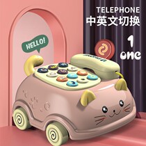 Childrens new puzzle multi-function early education Chinese and English bilingual telephone cat shape toy baby story machine
