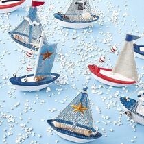 Boat small sailing toy wooden model wind smooth craft boat cruise ship boutique direct sales fishing boat