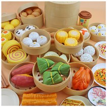 Kindergarten gourmet area material steamer doll home simulation food operation material childrens toy model steamed buns Steamed