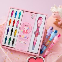 Seal bubble crayon Creative girl heart Multi-function roller Childrens set Kindergarten practical birthday gift