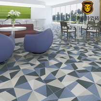 Nordic Wind Personality Geometric Flowers Brick Denim Blue Floor Tiles Living-room Background Wall Kitchen Toilet Restaurant 200