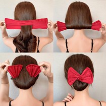  2021 new lazy twist twist disc hair device summer net red bow hair band meatball head disc hair artifact hair accessories