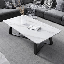 Minimalist light extravaganza Iron Art Rock Plate Tea Table Living-room Guests Marble Tea Table Tables Home Small Family Type Greeting Tea Table Table