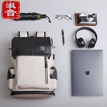 Trendy leather backpack mens backpack fashion casual large capacity travel bag college students school bag computer bag mens bag