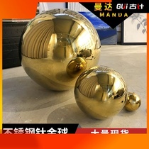Stainless steel ball metal ball hollow decorative gold ball bright metal ornaments big door post titanium fine ball