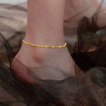 Japan-ROK girls wave light sparkling clear titanium steel foot chain ladies hip hop students adjustable lukewarm and small crowdsourced senior footed