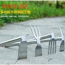 Stainless steel dual-purpose hoe weeding rake agricultural tools planting vegetables farming fishing small hoe flower hoe agricultural gardening tools