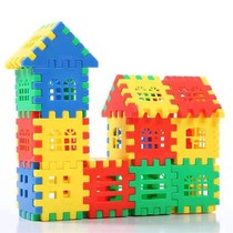 Childrens flower pieces toy plastic splicing assembly boy puzzle assembly large small house kindergarten assembly building block