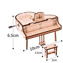 -Childrens diy Ferris wheel music box piano assembled music box carousel wooden birthday final gift