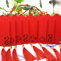 Wish card New year wooden card hanging jewelry red 2022 New Custom Garden travel blessing card pendant