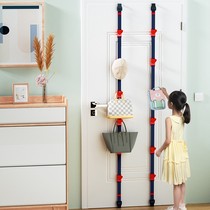 Post-door rear hook lengthened with punch-free adjustable bag-covered hat accommodating rack bedroom wardrobe hanging bag hanging hanger