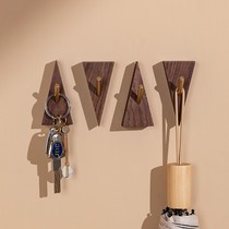 post door rear hook solid wood home key clothing cap hook into door hanging clothes hanger Xuanguan free of punching wall-mounted glued hook wall