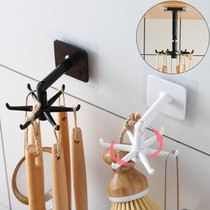360-degree rotatable hook kitchen pan shovel containing wall-mounted wall-free wall hanger powerful adhesive deity