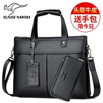 Biden Kangaroo briefcase Mens business handbag Mens handbag Single shoulder inclined satchel bungalow bungalow bungalow