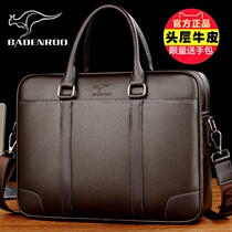 Biden Kangaroo Mens bag briefcase Business Handheld Bull Leather Men Bag Bag Single Shoulder Diagonal Satchel Handbag