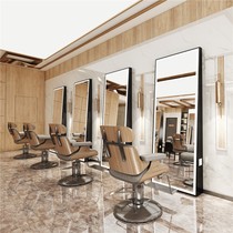 Barber shop mirror table hair salon special double-sided hair salon Net Red simple one floor with lamp fitting cutting mirror