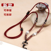 Mobile phone lanyard female hanging rope long detachable telescopic extended female crystal hanging chain mobile phone rope strong